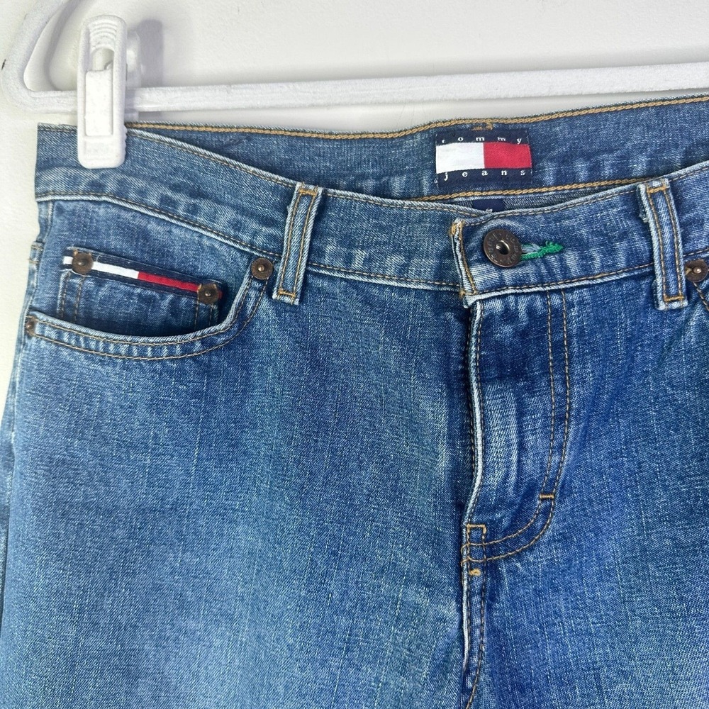 Tommy Hilfiger Jeans Women Juniors 7 Tomboy VTG Relaxed Flare Cotton Preppy Y2K - Picture 10 of 11